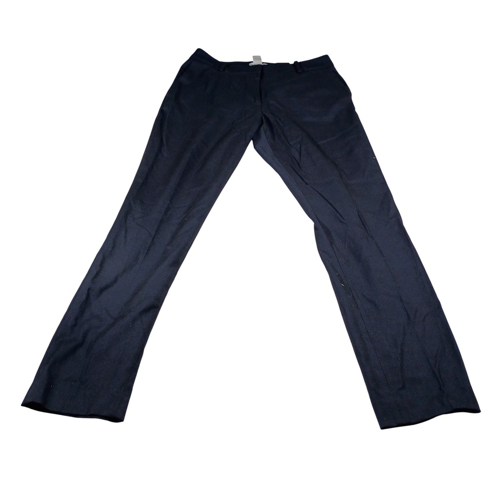 H&M Dress Pants Women Size 8 Navy Blue Tapered Stretch Trousers